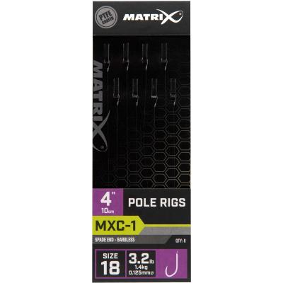 Matrix MXC-1 Size 18 Barbless / 0.125mm / 4" (10cm) Pole Rig - 8pcs von Matrix