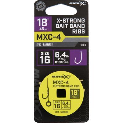Matrix Mxc-4 Size 16 Barbless 0.18mm 18" 45cm X-Strong Bait Band 8Pcs von Matrix