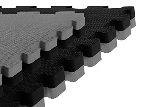 Sportmatte -Checker- 1x1m Kampfsportmatte, EVA Kampfsportmatten (2 cm, schwarz/grau) von MattenHai