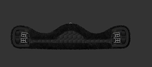 Mattes Kurzgurt Dressurgurt Lammfellgurt schwarz Steppstoff schwarz asymmetrisch, Sattelgurt Länge:65 von Mattes