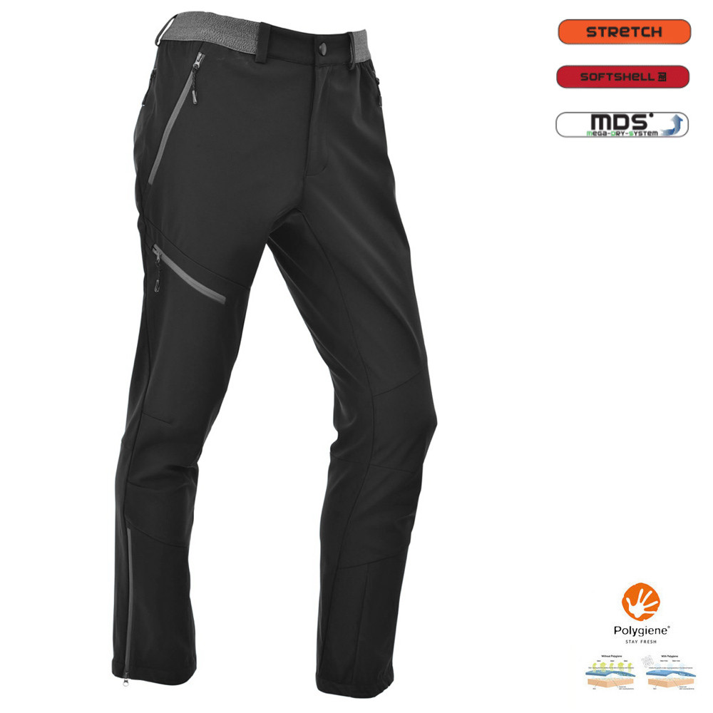 Maul - Balmhorn Herren Softshell Outdoorhose Tourenhose schwarz von Maul