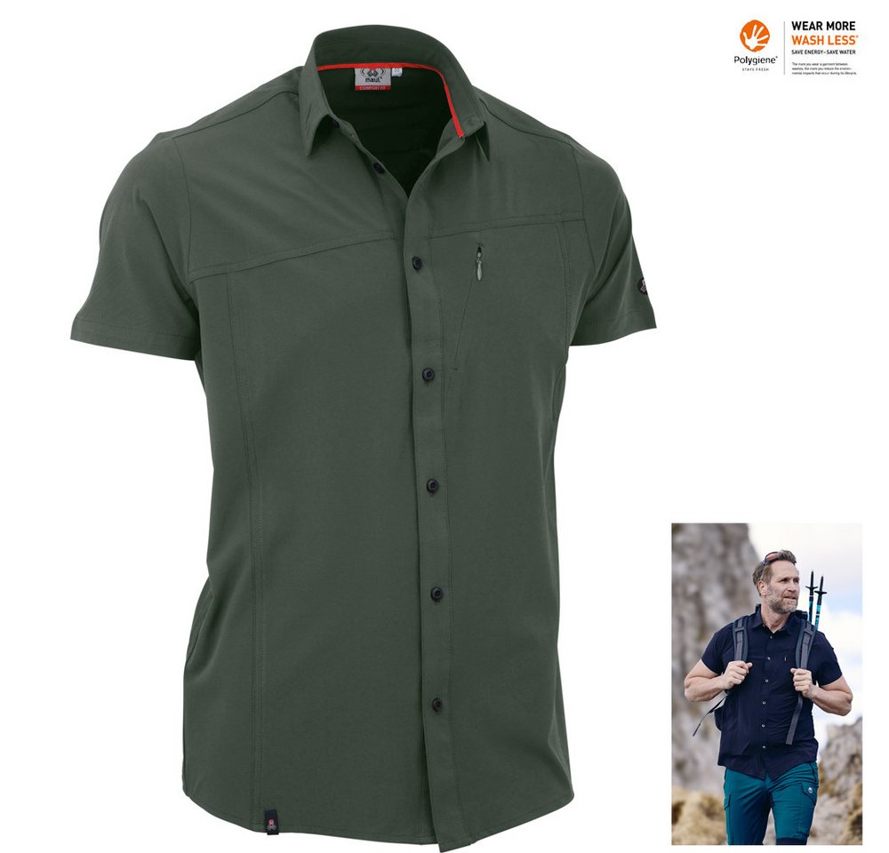 Maul T-Shirt Maul - Salwand XT Herren Wander Hemd Outdoor Polo, grün von Maul