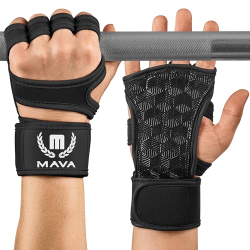 Mava Cross-Training-Handschuhe mit Handgelenkstütze für Fitness, WOD-Training, Gewichtheben, Kraftdreikampf, Fitnessstudio - Silikonpolsterung, für Männer und Frauen von Mava Sports
