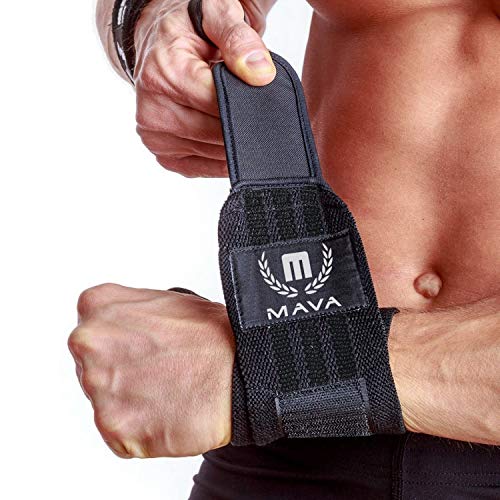 Mava Sports Double-Stitched Support Weightlifting Wrist Wraps for Painless Workouts, Heavy Lifting and Kettlebell, Unisex von Mava Sports