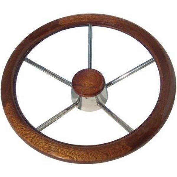 Mavi Mare Stainless Wood Steering Wheel Golden 350 mm von Mavi Mare