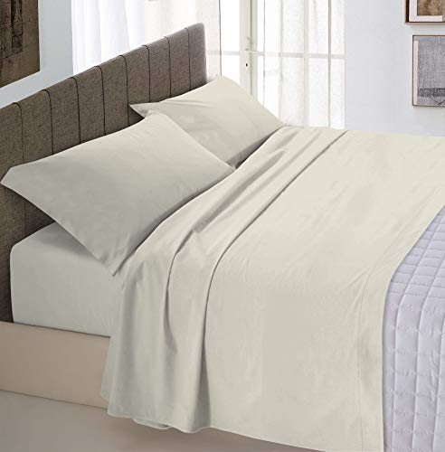 Italian Bed Linen Max Color Bettwäsche-Set, Creme, Doppelte von Italian Bed Linen