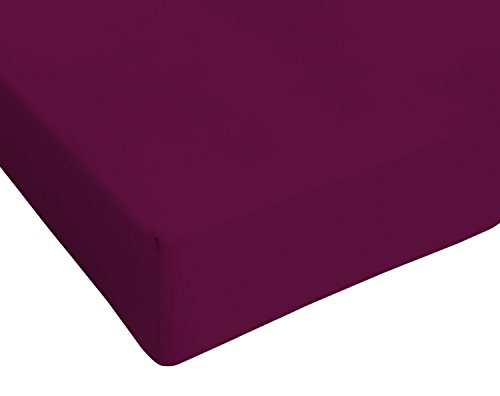 Max color Betttuch 25cm Ecke, Pflaume, french size kleine Doppelte von Italian Bed Linen