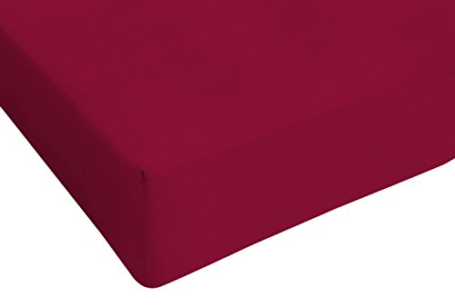Max color Betttuch 25cm Ecke, bordeaux, Doppelte von Italian Bed Linen