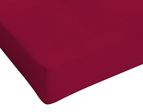 Max color Betttuch 25cm Ecke, bordeaux, Einzelne von Italian Bed Linen