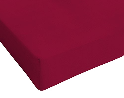 Max color Betttuch 25cm Ecke, bordeaux, french size kleine Doppelte von Italian Bed Linen