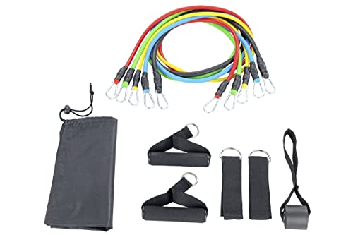 Maximex Fitness-Bänder Set, 11-teilig - Sportbänder für gezieltes Training, Kunststoff (TPR), 125 cm, Mehrfarbig von Maximex