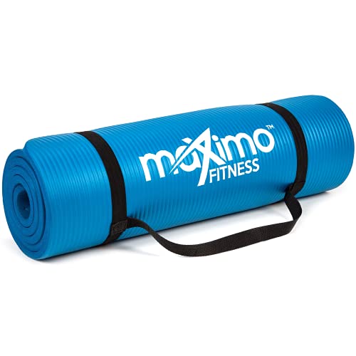 Maximo Fitnessmatte – Dicke Premium Yogamatte – 183 cm Länge x 60 cm Breite x 1,2 cm (12mm) – Mehrzweck-Verwendung – Perfekt für Yoga, Pilates, Gym, Sit-ups und Dehnen. (Blue) von Maximo Fitness