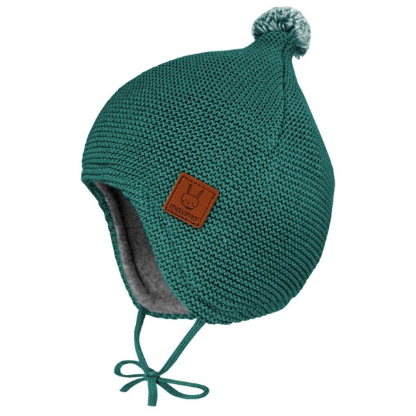 maximo - Baby-Mütze Ausgenäht mit Bommel - Mütze Gr 45 türkis von Maximo