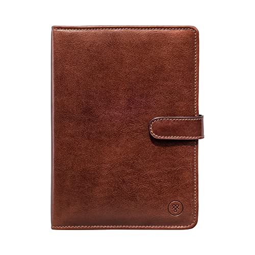 Maxwell-Scott Hochwertiges Leder A5 Adressbuch Comano in Cognac Braun von Maxwell Scott