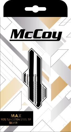 McCoy Darts D6009 MAX Dartpfeile-Set aus 90 % Wolframstahl, Silber, 22 g von McCoy