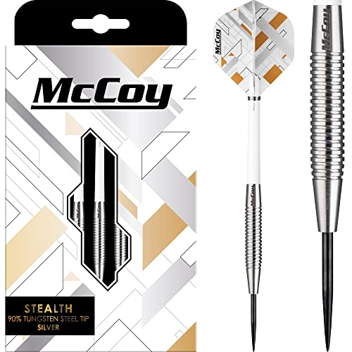 McCoy Darts D6027 Stealth Dartpfeil-Set aus 90 % Wolframstahl, 22 g, silberfarben von McCoy