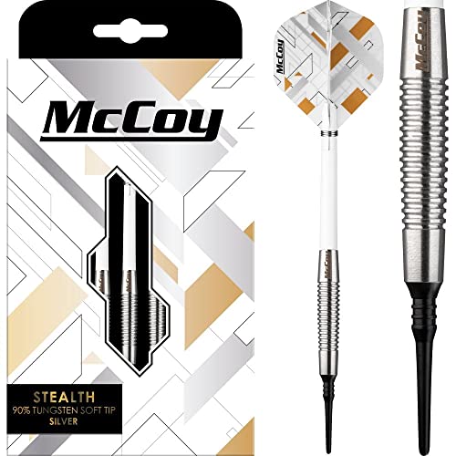 McCoy Darts D6082 Stealth Dartpfeile-Set, 90 % Wolfram, weich, Silber, 20 g von McCoy