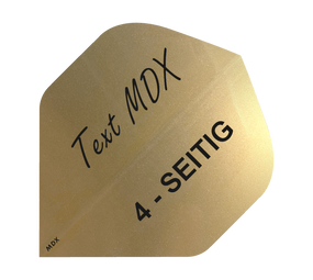 10 Satz Bedruckte Metallic Flights 4-Seitig - Wunschtext - MDX Standard von McDart