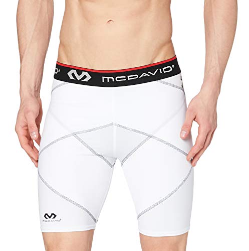McDavid Herren Kompressions Shorts mit Hüft-Spica-Stabilisierung, Weiß, L, 8200R-WH-L von McDavid