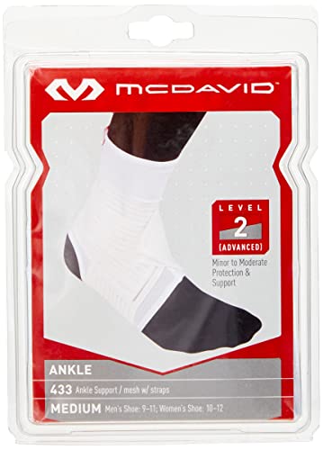 McDavid Knöchel-/Sprunggelenkschoner DUAL Strap Ankle Support, Größe M, weiß von McDavid