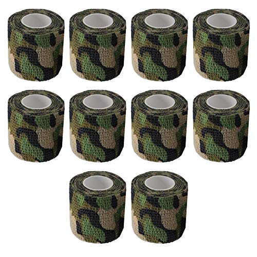 Mdurian 10 X Selbstklebende Tarnung Band Tarnband Wrap Camouflage Elastisch Stealth Band Camo Schutz für Militär Jagd Feuchtgebiete 4.5m x 5cm von Mdurian