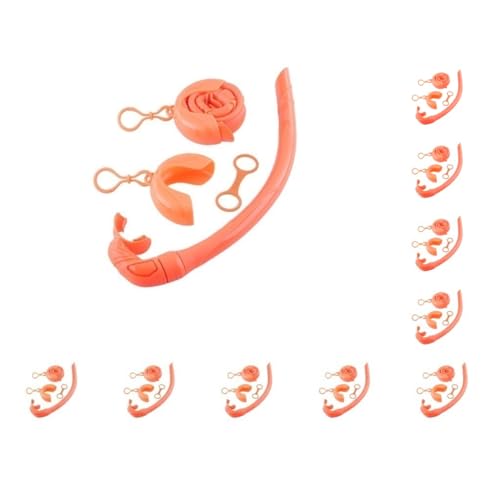 10 Set Silikon Schnorchelschlauch Faltbar Flexibel Mini Erwachsene Schwimmen Tauchen Freitauchen Schnorcheln Tubes mit Aufbewahrungsbox Orange von Mealoodiousmusea