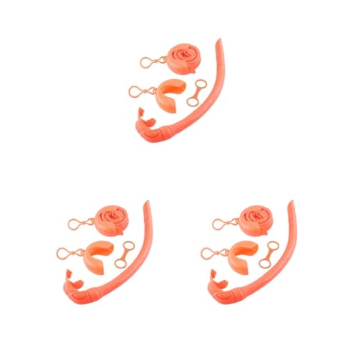 3 Set Silikon Schnorchelschlauch Faltbar Flexibel Mini Erwachsene Schwimmen Tauchen Freitauchen Schnorcheln Tubes mit Aufbewahrungsbox Orange von Mealoodiousmusea