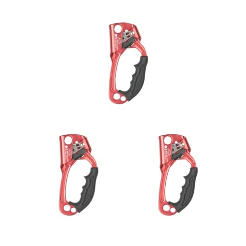 3er-Set Outdoor-Hand-Klettern Ascender Abseilausrüstung mit elastischer Feder Bergsteigen 8-12 mm Seil für Arbeiten rot rechts von Mealoodiousmusea