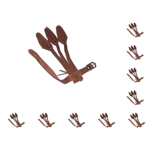 Mealoodiousmusea 10 Set Targeting-Handschuhe, Schießbeschläge, Leder, Trainingsausrüstung, Sport, verschleißfest, verstellbare Finger-Stallausrüstung, Zubehör von Mealoodiousmusea