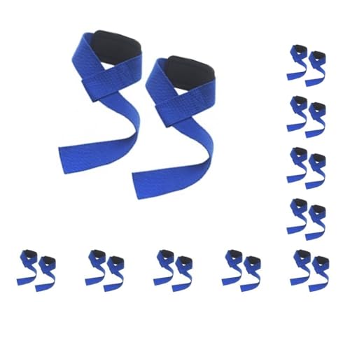 Mealoodiousmusea Gewichthebergurte, verstellbar, rutschfest, Fitness-Handschlaufe, Schutzzubehör, blau, 10 Stück von Mealoodiousmusea