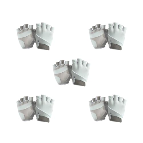 Mealoodiousmusea Unisex-Handschuhe, bequem, rutschfest, fingerlos, für Outdoor, Radfahren, Camping, Cyan, Größe L, 5 Stück von Mealoodiousmusea