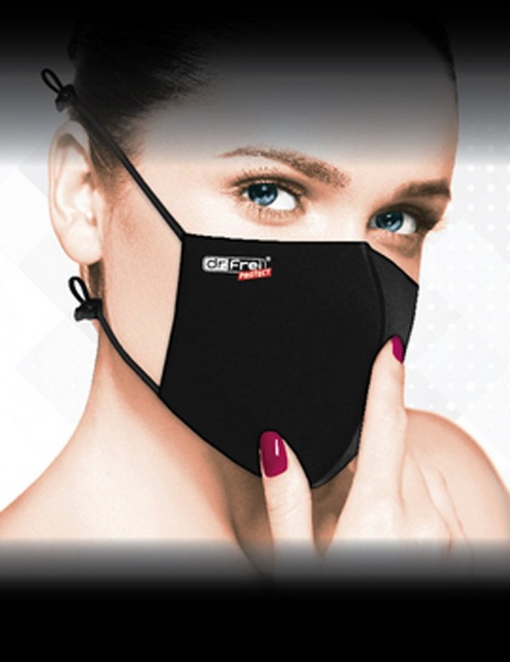MedTex Gesichtsmaske Maske Mund Nase Abdeckung Ventil Waschbar schwarz MT-0201, Abdeckung von MedTex