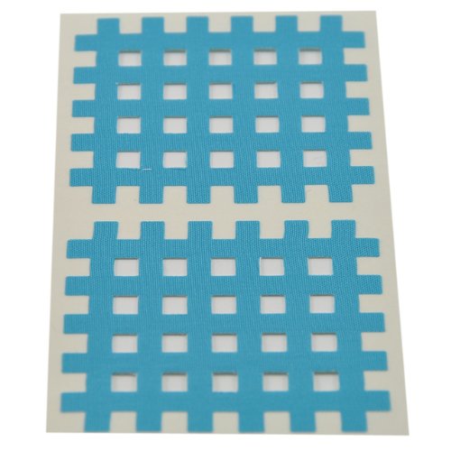 Medicalcorner24 Kinseologie Gittertape 5,2 cm x 4,4 cm 10 Bögen in Blau, Cross Patches, Cross Tape von Medicalcorner24