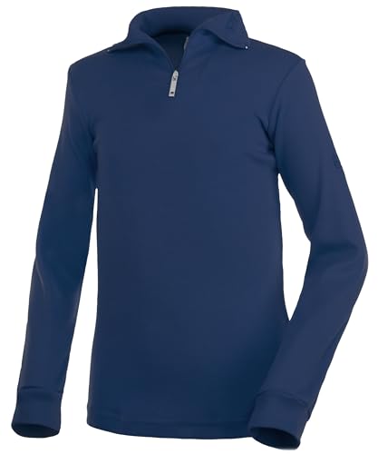 Medico Kinder Ski Shirt, blau, 116, 100% Baumwolle, Langarm, Rollkragen, Reißverschluss, blau, 116 von Medico