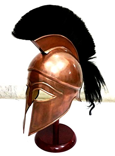 Medieval Replicas Mittelalterlicher griechischer Spartanischer Korinther-Helm mit schwarzer Plume-Antike Rüstung Helm Replik von THOR INSTRUMENTS