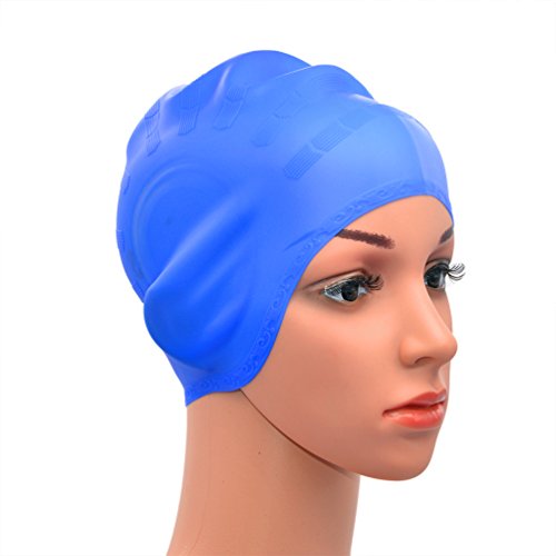 Medifier Silikon-Badekappe mit Ohrenschützern für Männer und Frauen, blau von Medifier