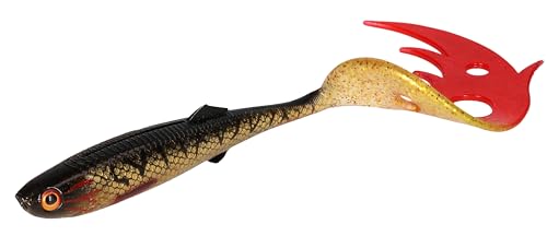 Gummifisch Gummi Köder Mikado Sicario Pike Tail (10,5cm/Spotted Bullhead) von Meduza