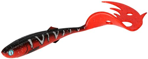 Gummifisch Gummi Köder Mikado Sicario Pike Tail (24cm/RED Tiger) von Meduza