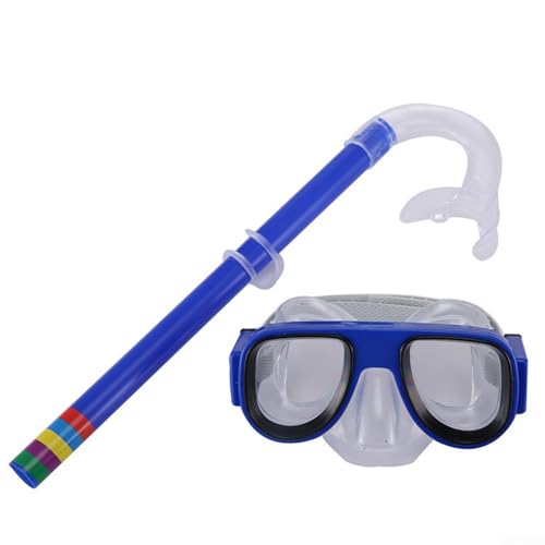 Dry Tube Schnorchel-Set für Kinder, Anti-Beschlag-Schwimmmaske, verstellbare Schlauchschnalle, geeignet für Jungen und Mädchen, Schnorchel, ideal zum Schwimmen und Schnorcheln (blau) von MeevrgR