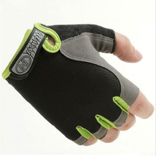MeevrgR Outdoor-Sport-Fitness-Handschuhe, halber Finger, Sonnenfest, Radfahren, Autofahren (XL, Schwarz/Grün) von MeevrgR