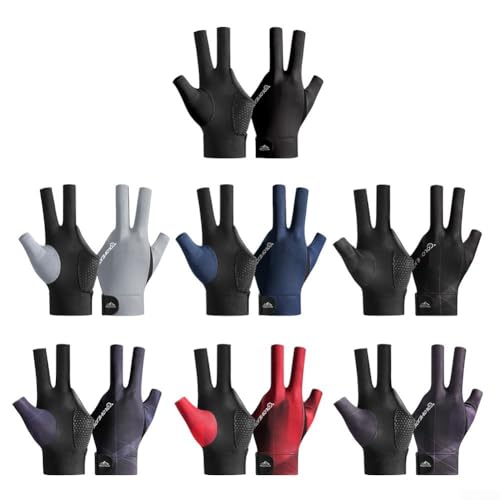 MeevrgR Snooker-Queue-Handschuh mit verbesserter Griffigkeit, linke Hand für präzise Schläge, Schwarz / Rot von MeevrgR