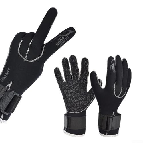 Neopren-Handschuhe mit verbesserter Griffigkeit, ideal zum Tauchen, Winterschwimmen, Kajakfahren, Surfen, 3 mm dick (L) von MeevrgR