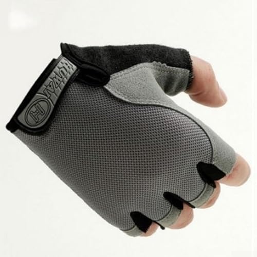 Outdoor-Sport-Fitness-Handschuhe, halber Finger, sonnenfest, Radfahren, Fahren (M, Grau) von MeevrgR