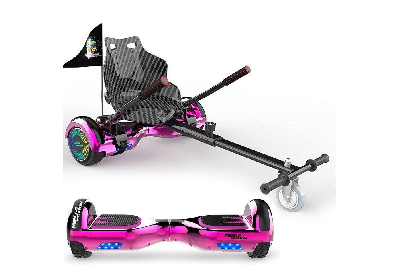 Mega Motion Balance Scooter Kart A03, 6.5 Hoverboards mit Hoverkart Bluetooth Lautsprecher LED-Light" von Mega Motion