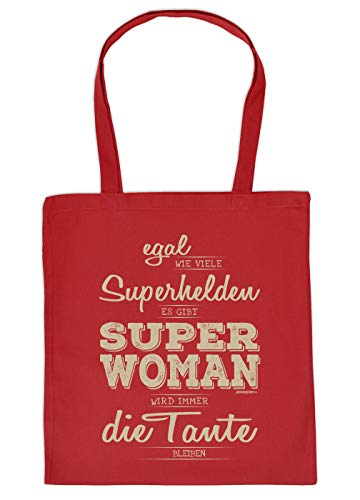 Tante Einkaufstasche als Geschenk Stofftasche Superhelden es gibt Super Woman Wird Immer die Tante bleiben Geburtstagsgeschenk Tanten von Mega-Shirt