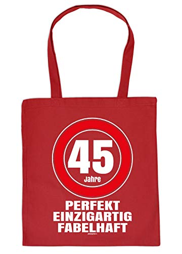 zum 45 Geburtstag 45 Jahre Stofftasche 45 Jahre perfekt einzigartig fabelhaft Baumwolltasche Geschenkidee 45. Geburtstag Tasche von Mega-Shirt