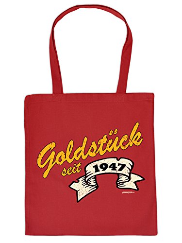zum 75. Geburtstag Geschenk Stofftasche mit Urkunde Goldstück seit 1947 Baumwolltasche Geschenkidee zum 75 Geburtstag 75 Jahre von Mega-Shirt