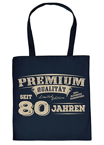 zum 80. Geburtstag Geschenk Stofftasche Premium Qualität seit 80 Jahren Baumwolltasche Geschenkidee zum 80 Geburtstag 80 Jahre für Oma für Opa von Mega-Shirt