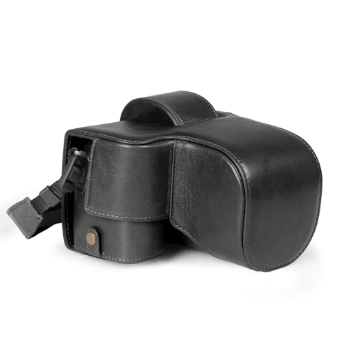 MegaGear Echtleder-Kameratasche für Fujifilm X-S20 (18–55 mm) – stilvolle und schützende Tasche für Digitale Fotografie (Schwarz) von MegaGear