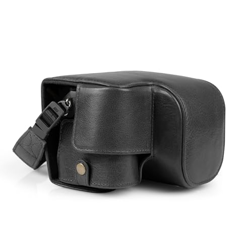 MegaGear Echtleder-Kameratasche für Sony Alpha a6700 - Stilvoll und Schützend (Schwarz) von MegaGear